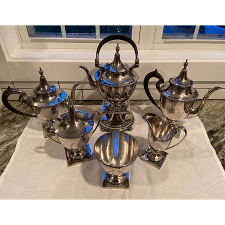 30 (Sterling, Hollowware) 6 Piece Tea Set (SCP, STP, SCR, SSU, SWB, SKES)