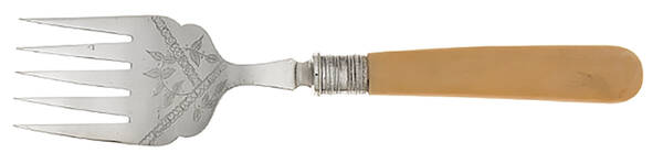 J2N3 (Silverplate) Hollow Handle Fish Srv Fork, SP Tines Bright Cut