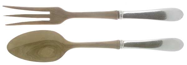 Betsy Patterson-Plain (Sterling) Wooden Bowl 2-Piece Salad Set