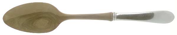 Betsy Patterson-Plain (Sterling) Salad Serving Spoon with Wooden Bowl