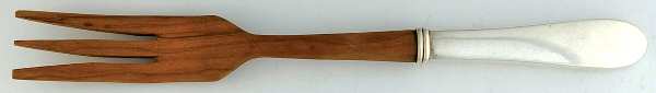 Betsy Patterson-Plain (Sterling) Salad Serving Fork Wooden Prongs