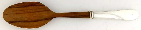 Betsy Patterson-Plain (Sterling) Salad Serving Spoon Wooden Bowl