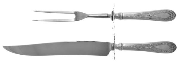 Betsy Patterson-Eng (Sterling, 1932) Large 2-Piece Roast Carving Set w/ Stainless Blade