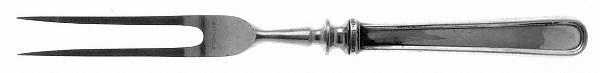 Calvert (Sterling, 1927, No Monograms) Small Steak Carving Fork with Stainless Prongs