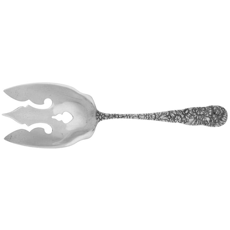 Chrysanthemum (Sterling, 1904, No Monograms) Solid Salad Serving Fork