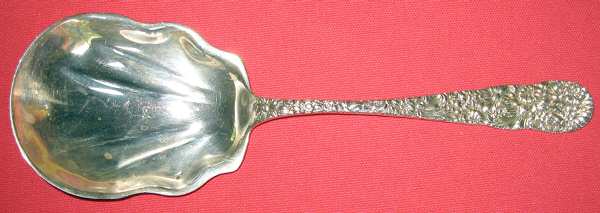 Chrysanthemum (Sterling, 1904, No Monograms) Solid Salad Serving Spoon