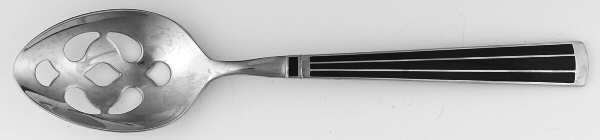 Cloisonne Embassy (Stainless-Cobalt-No Gold) Pierced Tablespoon (Serving Spoon)