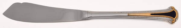Cloisonne Royale (Stainless-Cobalt-Gold) Hollow Handle Master Butter Knife