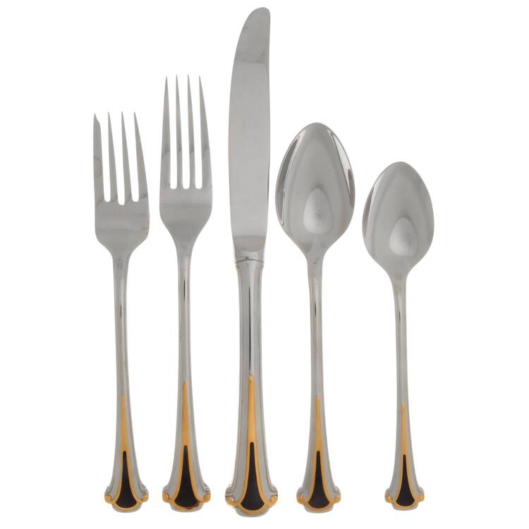 Cloisonne Royale (Stainless-Cobalt-Gold) 5 Piece Place Setting
