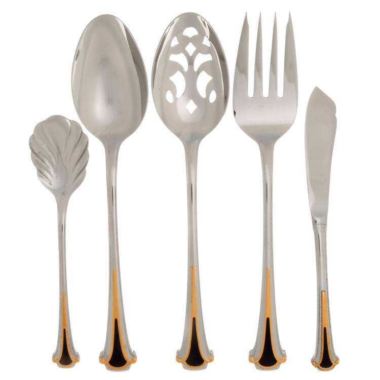 Cloisonne Royale (Stainless-Cobalt-Gold) 5 Piece Hostess Set