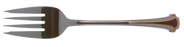 Cloisonne Royale (Stainless-Cobalt-Gold) Medium Solid Cold Meat Serving Fork