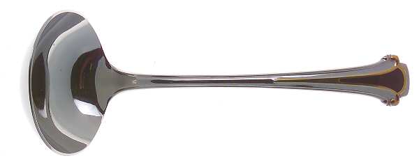 Cloisonne Royale (Stainless-Cobalt-Gold) Solid Gravy Ladle