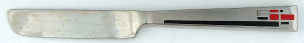 Composition Cloisonne-Red-Black Hollow Handle Master Butter Knife