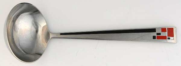 Composition Cloisonne-Red-Black Solid Gravy Ladle