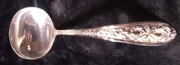 Corsage (Sterling, 1935, No Monogram) Sauce Ladle, Solid Piece