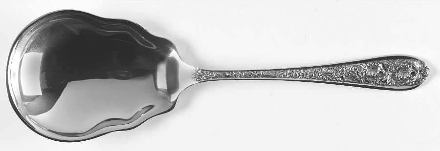 Corsage (Sterling, 1935, No Monogram) Solid Salad Serving Spoon