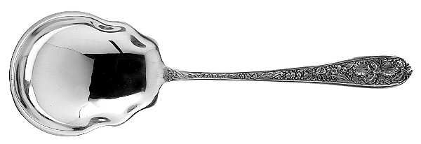 Corsage (Sterling, 1935, No Monogram) Large Solid Berry/Casserole Spoon