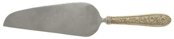 Corsage (Sterling, 1935, No Monogram) Pie & Cake Server with Stainless Blade