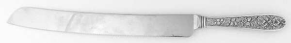 Corsage (Sterling, 1935, No Monogram) Wedding Cake Knife with Stainless Blade