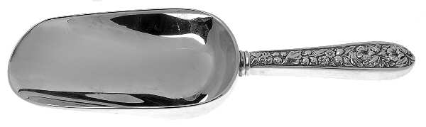 Corsage (Sterling, 1935, No Monogram) Ice Scoop with Silverplate Bowl