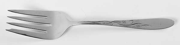 Cynthia-Engraved (Sterling, 1957) Medium Solid Cold Meat Serving Fork