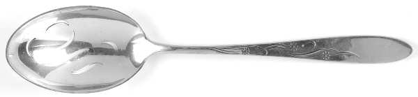 Cynthia-Engraved (Sterling, 1957) Pierced Tablespoon (Serving Spoon)