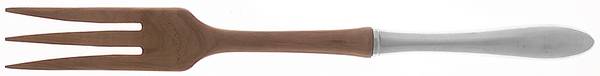 Cynthia-Plain (Sterling, 1957) Salad Serving Fork with Wooden Prongs
