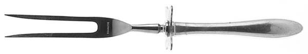 Cynthia-Plain (Sterling, 1957) Small Carving Fork W/Sterling Guard
