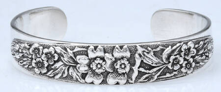 Forget-Me-Not (Sterling, 1910) Cuff Bracelet