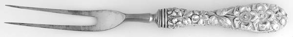 Forget-Me-Not (Sterling, 1910) Small Steak Carving Fork with Stainless Prongs