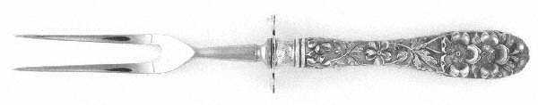 Forget-Me-Not (Sterling, 1910) Large Stainless-Prong Roast Carving Fork