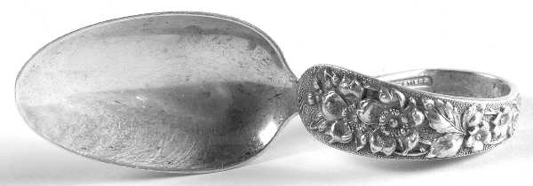 Forget-Me-Not (Sterling, 1910) Curved Handle Baby Spoon