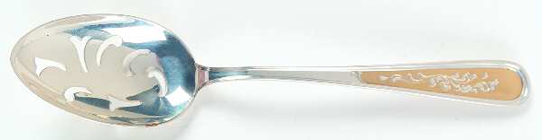 Golden Calvert-Engraved (Sterling, 1982) Pierced Tablespoon (Serving Spoon)