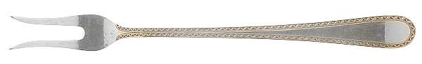 Golden Winslow (Sterling, 1850) Large 2 Tine Lemon Fork