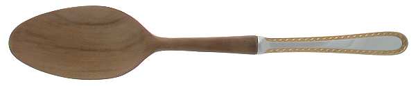 Golden Winslow (Sterling, 1850) Salad Serving Spoon with Wooden Bowl