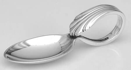 Homewood (Sterling, 1938, No Monograms) Curved Handle Baby Spoon
