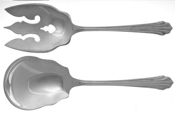 Homewood (Sterling, 1938, No Monograms) (2 Pc) Solid Salad Set