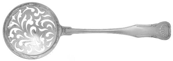 King (Sterling, 1825) Large Pierced Pea Serving Spoon
