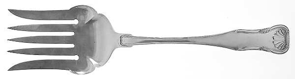 King (Sterling, 1825) Large Solid Fish Serving Fork