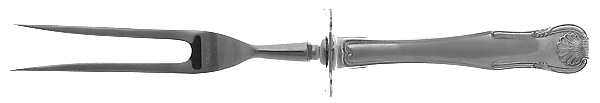 King (Sterling, 1825) Small Carving Fork W/Sterling Guard