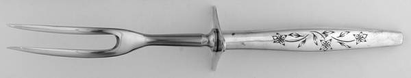 Kingsley (Sterling, 1959) Lg Carving/Roast Fork-Stn Prong w/Sterling Guard