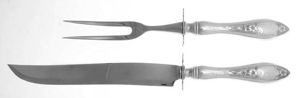 Lady Claire-Hand Engraved (Sterling, 1925) (2 Pc)Carving Set-Lg Stnbl/Roast w/Sterling Guard