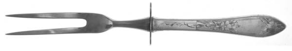 Lady Claire-Hand Engraved (Sterling, 1925) Small Carving Fork Stainless Prong W/Sterling Guar