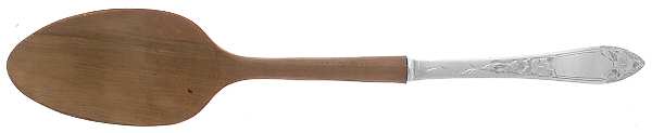 Lady Claire-Hand Engraved (Sterling, 1925) Salad Serving Spoon with Wooden Bowl
