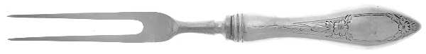 Lady Claire-Hand Engraved (Sterling, 1925) Small Steak Carving Fork with Stainless Prongs