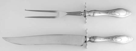 Lady Claire-Hand Engraved (Sterling, 1925) 2 Piece Small Carving Set W/ Sterling Guard