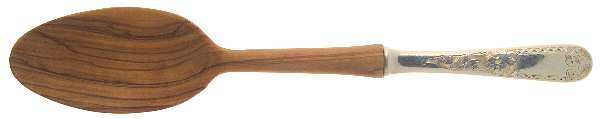 Mayflower (Sterling, 1846) Salad Serving Spoon with Wooden Bowl