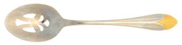 Morning Glow Gold (Stainless, Gold Accent) Pierced Tablespoon (Serving Spoon)