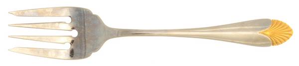 Morning Glow Gold (Stainless, Gold Accent) Medium Solid Cold Meat Serving Fork