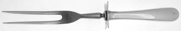 Old Maryland-Plain (Sterling, 1850) Lg Carving/Roast Fork-Stn Prong w/Sterling Guard